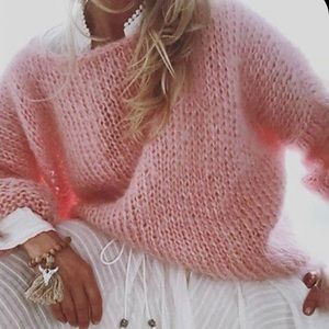 Easel boutique balloon sleeve knit top (SS)